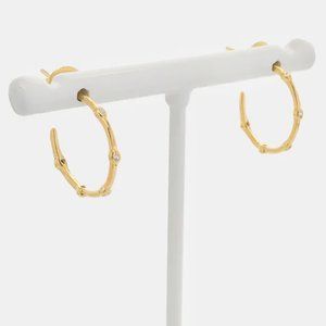 NEW 14K Gold Filled CZ Cubic Zirconia Hoop Earrings